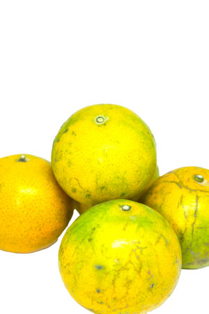 Thailand tangerine on a white background with high vitamin C, suitable for eating, playing and...