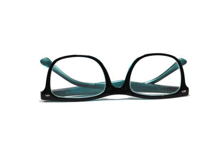 Presbyopia and myopia glasses for reading and daily use are eye care and health on white background.の写真素材