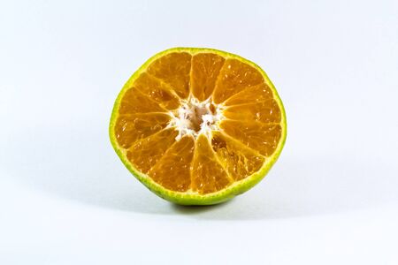Orange cut in half.の写真素材