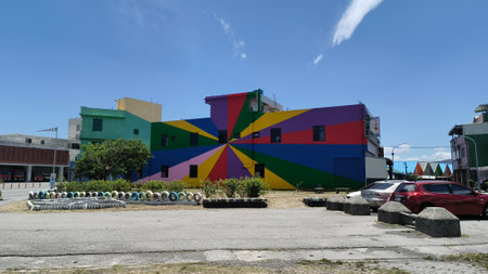 Colorful buildings in the Taitungの写真素材