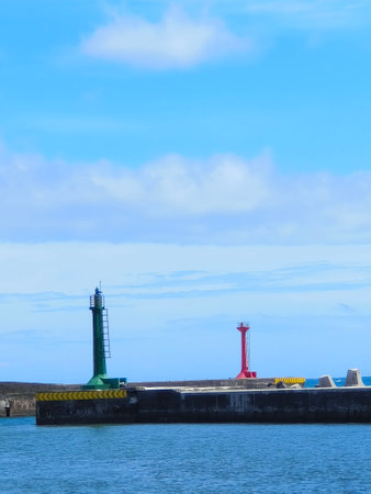 Lighthouse on Chenggong Fishing Portの写真素材