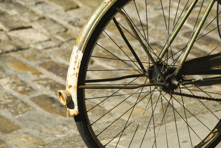 bicycle chained to post