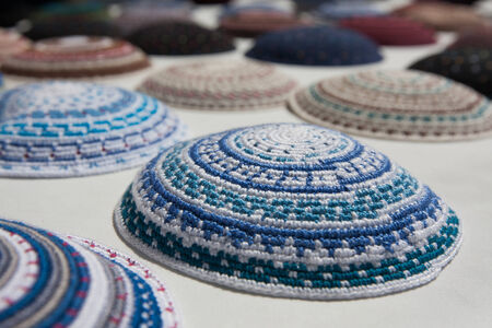 Kippah or Kipa or Yarmulke closeupの写真素材