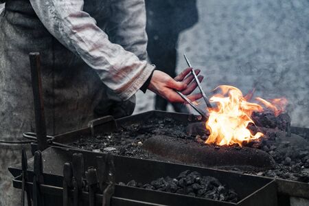 Fire of blacksmith furnaceの写真素材