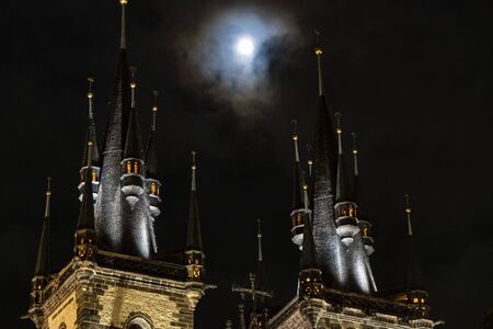 The Church of Our Lady before Tyn. The Old Town Square Prague Czech Republic.のeditorial素材