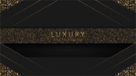 Abstract Black Gold Luxury Background with Halftone Pattern,you can use for Wallpaper and Web Background.のイラスト素材