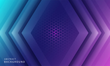 Dynamic simple color gradient abstract background with hexagon texture effects. Vector Illustrationのイラスト素材
