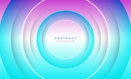 Abstract 3D circle paper cut layer gradient background blue and purple color. Elegant circle shape design.のイラスト素材