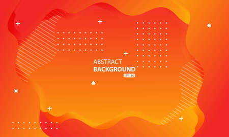 Abstract orange liquid color background.Wavy geometric background.Dynamic textured geometric element design.のイラスト素材