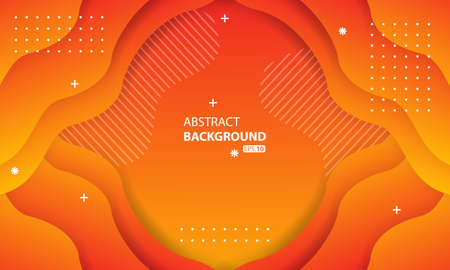 Abstract orange liquid color background.Wavy geometric background.Dynamic textured geometric element design.のイラスト素材