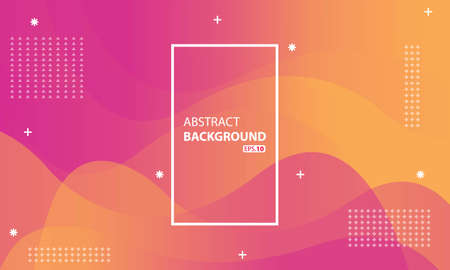 pink and orange liquid color background.Wavy geometric background.Dynamic textured geometric element design.のイラスト素材