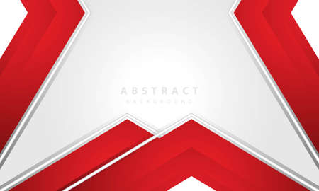 Modern vector abstract red and white stripes on white background. Elegant concept design vector design template for frame, cover, banner, card useのイラスト素材