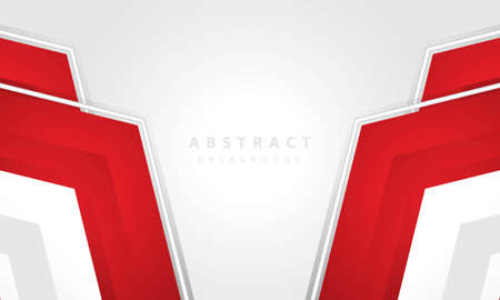 Modern vector abstract red and white stripes on white background. Elegant concept design vector design template for frame, cover, banner, card useのイラスト素材