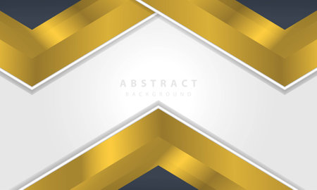 Abstract white background vector with gold arrow layer. Elegant arrow gold shape design.のイラスト素材