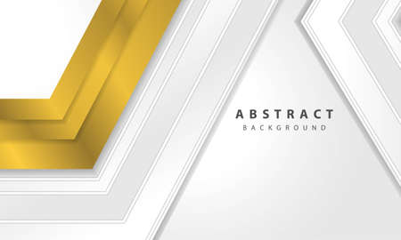 Abstract white background vector with gold arrow layer.のイラスト素材