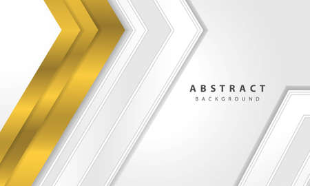 Abstract white background vector with gold arrow layer.のイラスト素材