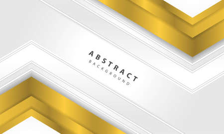 Abstract white background vector with gold arrow layer.のイラスト素材