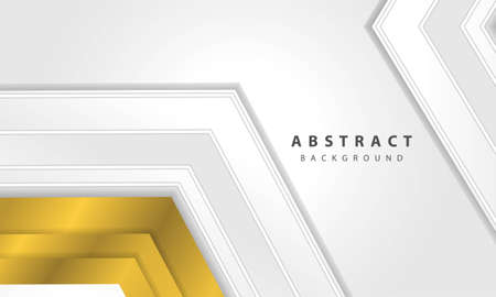 Abstract white background vector with gold arrow layer.のイラスト素材