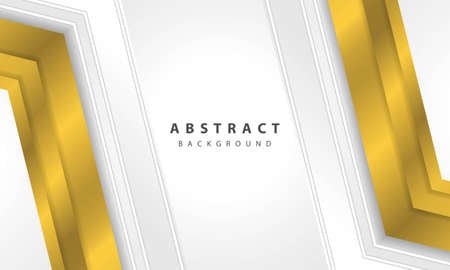 Abstract white background vector with gold arrow layer.のイラスト素材