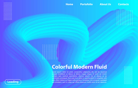 Colorful 3D Modern fluid background.Design template for landing page, banner, posters, cover,etc.のイラスト素材