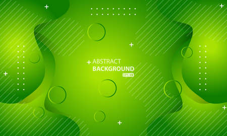 Minimal geometric green background. Dynamic shapes composition.のイラスト素材