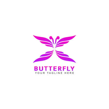 Butterfly Logo geometric design abstract vector templateのイラスト素材