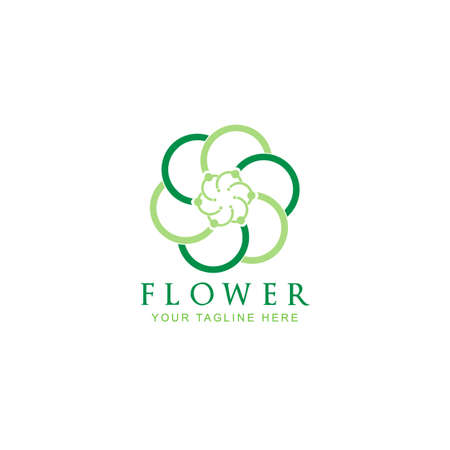 Abstract circle flower Ornament Logo. Beauty Fashion boutique salon logo icon design templateのイラスト素材