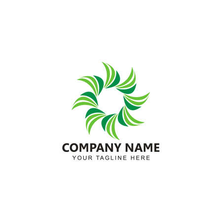 Abstract circle flower Ornament Logo. Beauty Fashion boutique salon logo icon design templateのイラスト素材