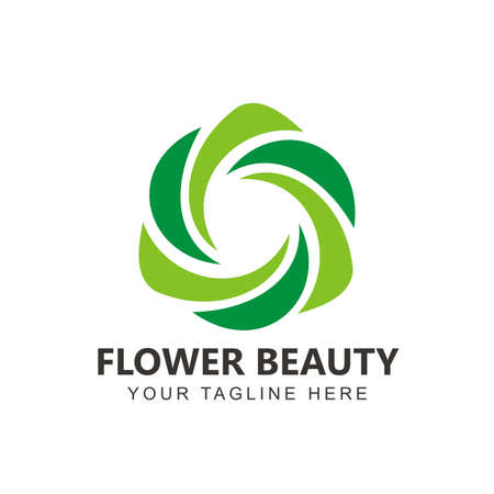 Abstract circle flower Ornament Logo. Beauty Fashion boutique salon logo icon design templateのイラスト素材