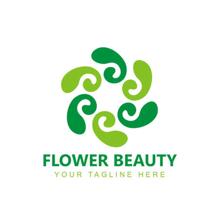 Abstract circle flower Ornament Logo. Beauty Fashion boutique salon logo icon design templateのイラスト素材