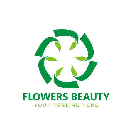 Abstract circle flower Ornament Logo. Beauty Fashion boutique salon logo icon design templateのイラスト素材