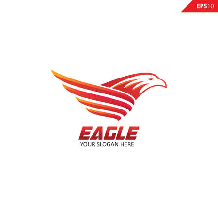 Colorful eagle logo design vector illustrationのイラスト素材