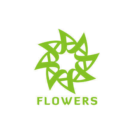 Abstract circle flower Ornament Logo. Beauty Fashion boutique salon logo icon design templateのイラスト素材