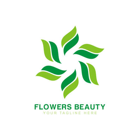 Abstract circle flower Ornament Logo. Beauty Fashion boutique salon logo icon design templateのイラスト素材