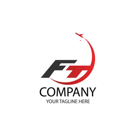 Initial FT Travel Logo Design Vectorのイラスト素材