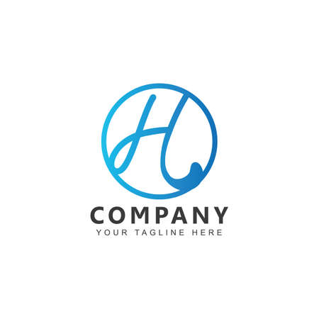 Initial letter h logo Ideas. Inspiration logo design.のイラスト素材