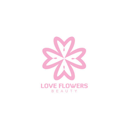 Abstract circle flower Ornament Logo. Beauty Fashion boutique salon logo icon design templateのイラスト素材