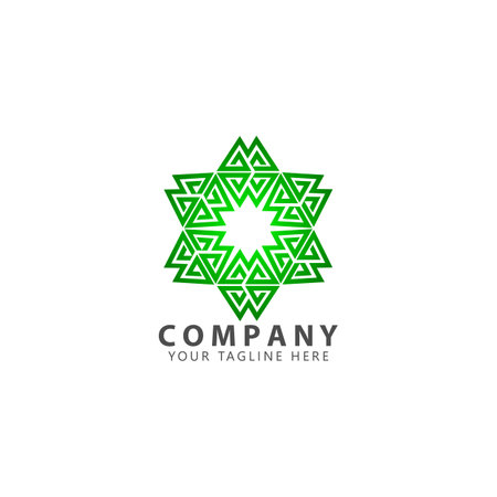 Ornament logo design, ornate pattern with geometric shapesのイラスト素材