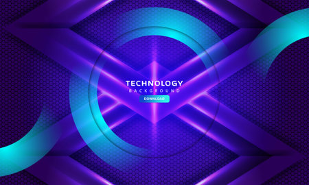 Abstract dark background with hexagonal shape purple colorのイラスト素材