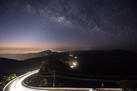 Viewpoint of Doi Inthanon National Park, the top highest mountain of Thailandの写真素材