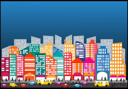 City people car   street  Traffic  lifeのイラスト素材