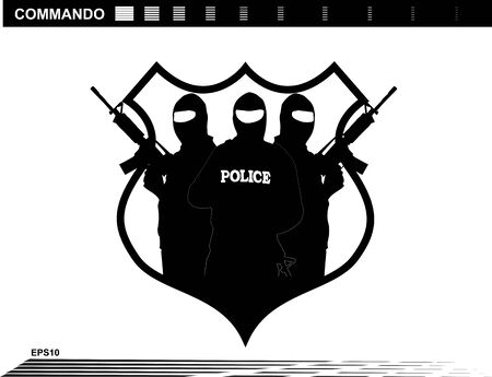 Vector illustration    Special Forces   SWAT Team  Policeのイラスト素材