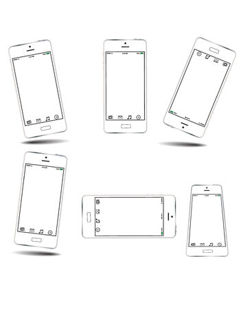 Realistic   mobile  phone icon screen isolatedのイラスト素材
