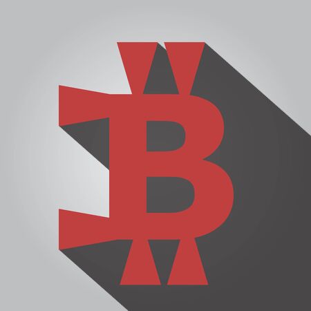 Bitcoin  icon long shadowのイラスト素材