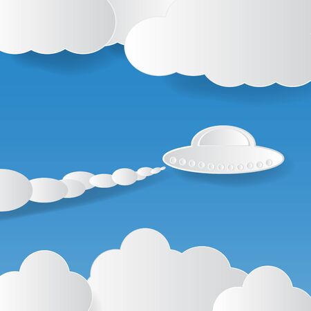 Vector clouds ufoのイラスト素材