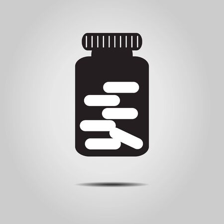 medicine bottle icon - vector illustrationのイラスト素材