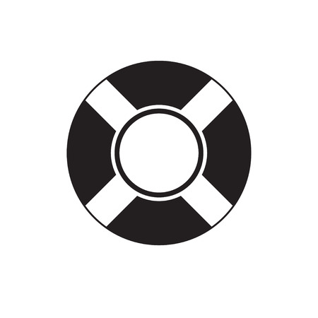 Life Buoy icon . Silhouette Life Buoy . vector illustrationのイラスト素材