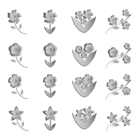 flower iconsのイラスト素材