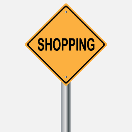 shopping sign . traffic poleのイラスト素材