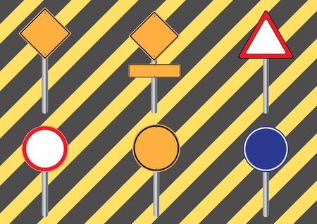 Traffic sign . set warning signのイラスト素材
